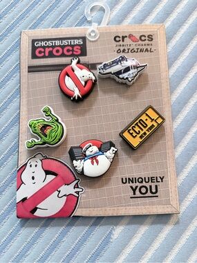 CROCS Ghostbusters Jibbitz Set - Red, White, Green, Yellow, Black